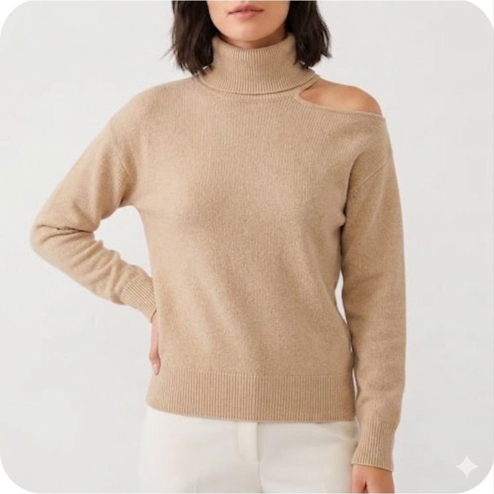 The Drop Women's Ribbed Turtleneck Sweater with Cold Shoulder Cutout XXL NWT